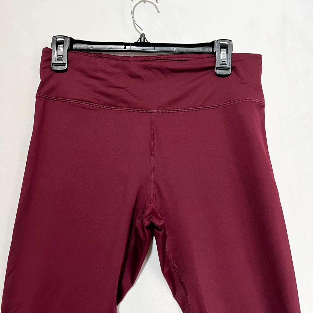 Fabletics Reflective Powerlite 7/8 Leggings Women's Large Burgundy Logo Mid Rise - Picture 2 of 8